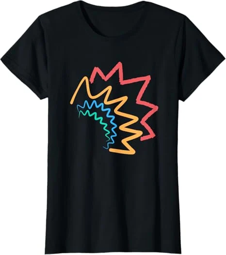 Abstract Wavy Zigzag Lines Retro Style Graphic T-shirt Abstract Wavy Zigzag Lines Retro Style Graphic T-shirt