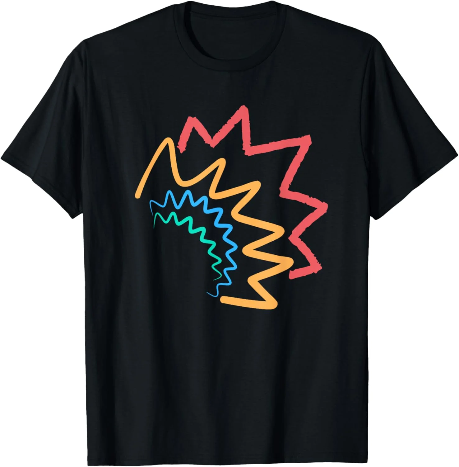Abstract Wavy Zigzag Lines Retro Style Graphic T-shirt Abstract Wavy Zigzag Lines Retro Style Graphic T-shirt