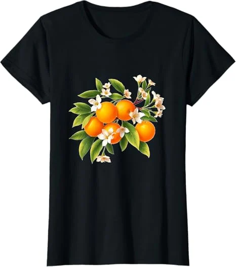 Fresh Citrus Fruit Orange Branch Tropical Bloom T-shirt Fresh Citrus Fruit Orange Branch Tropical Bloom T-shirt