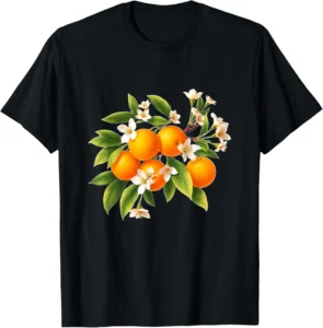 Fresh Citrus Fruit Orange Branch Tropical Bloom T-shirt