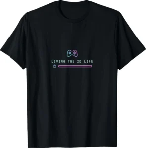 Living The 2D Life Gamer Controller T-Shirt