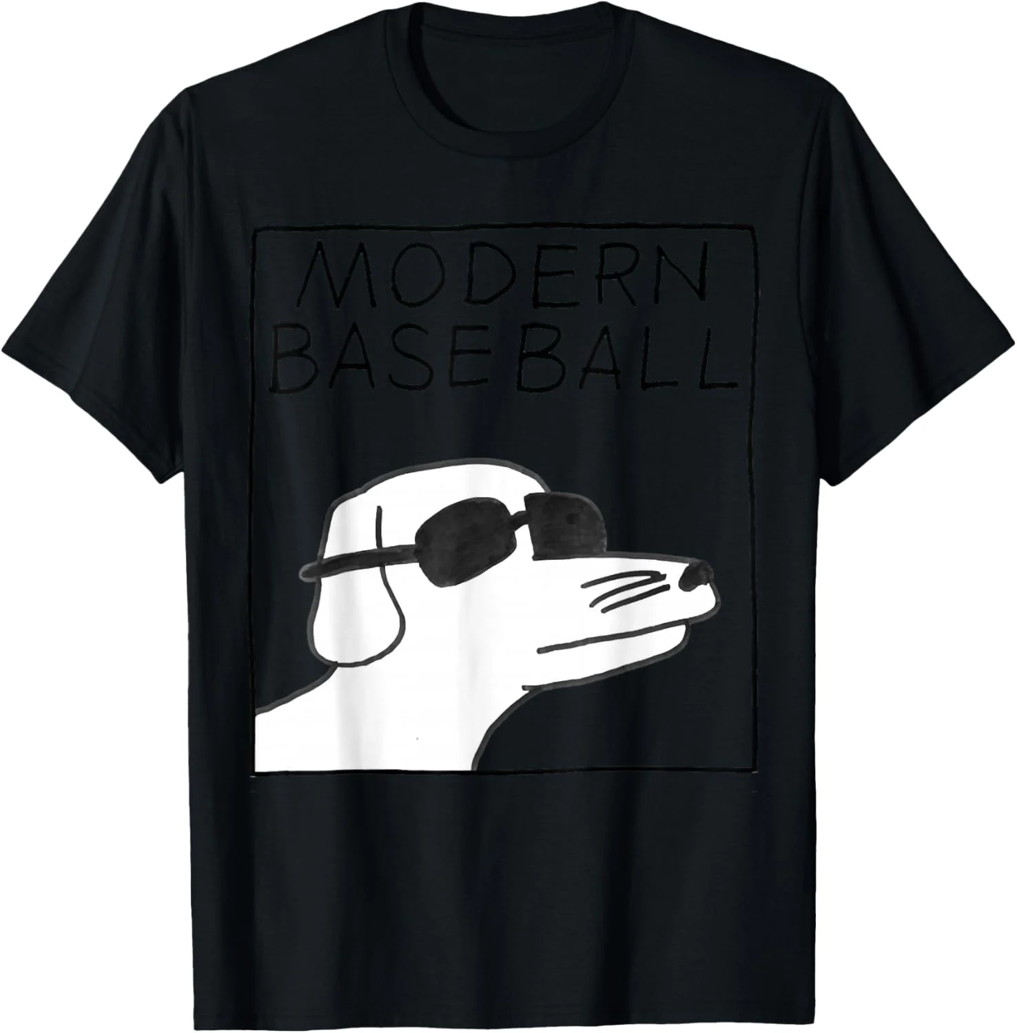 Modern Baseball Funny Cartoon Canine Wearing Shades Design T-shirt Modern Baseball Funny Cartoon Canine Wearing Shades Design T-shirt