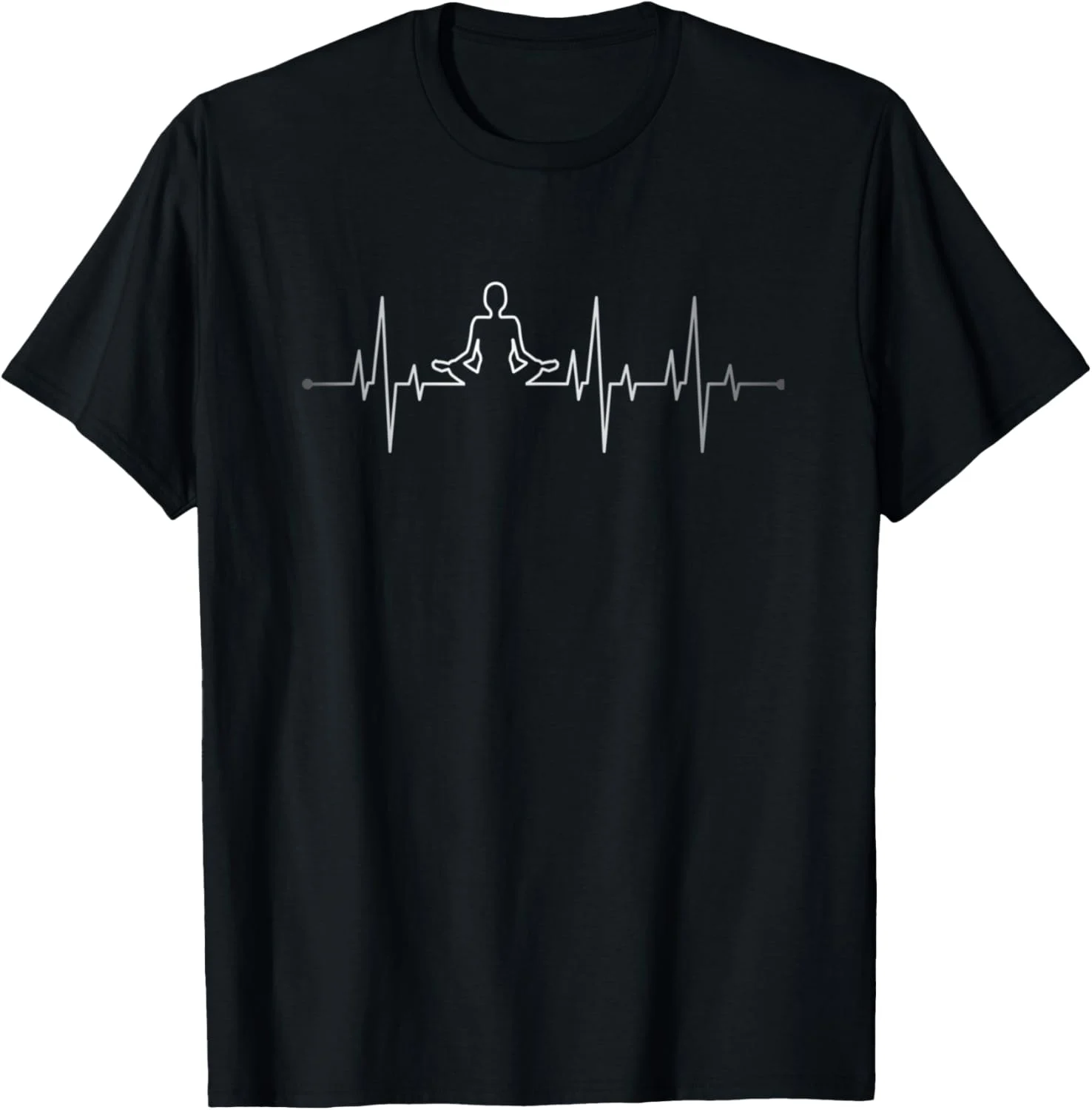 Yoga Lotus Pose Meditation Practice Pulse Line Graphic T-shirt Yoga Lotus Pose Meditation Practice Pulse Line Graphic T-shirt